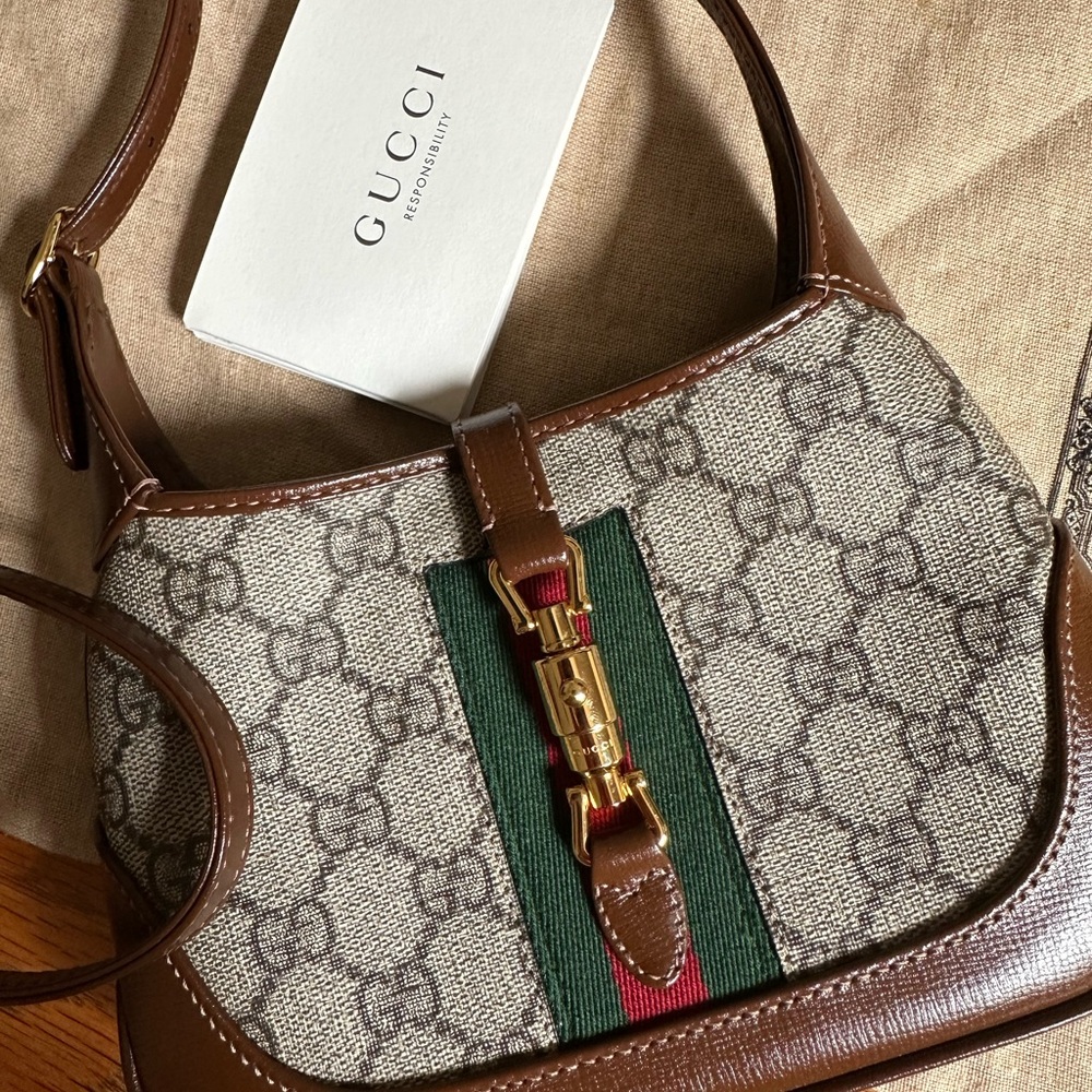 Gucci Monogram Brown and Green Crossbody